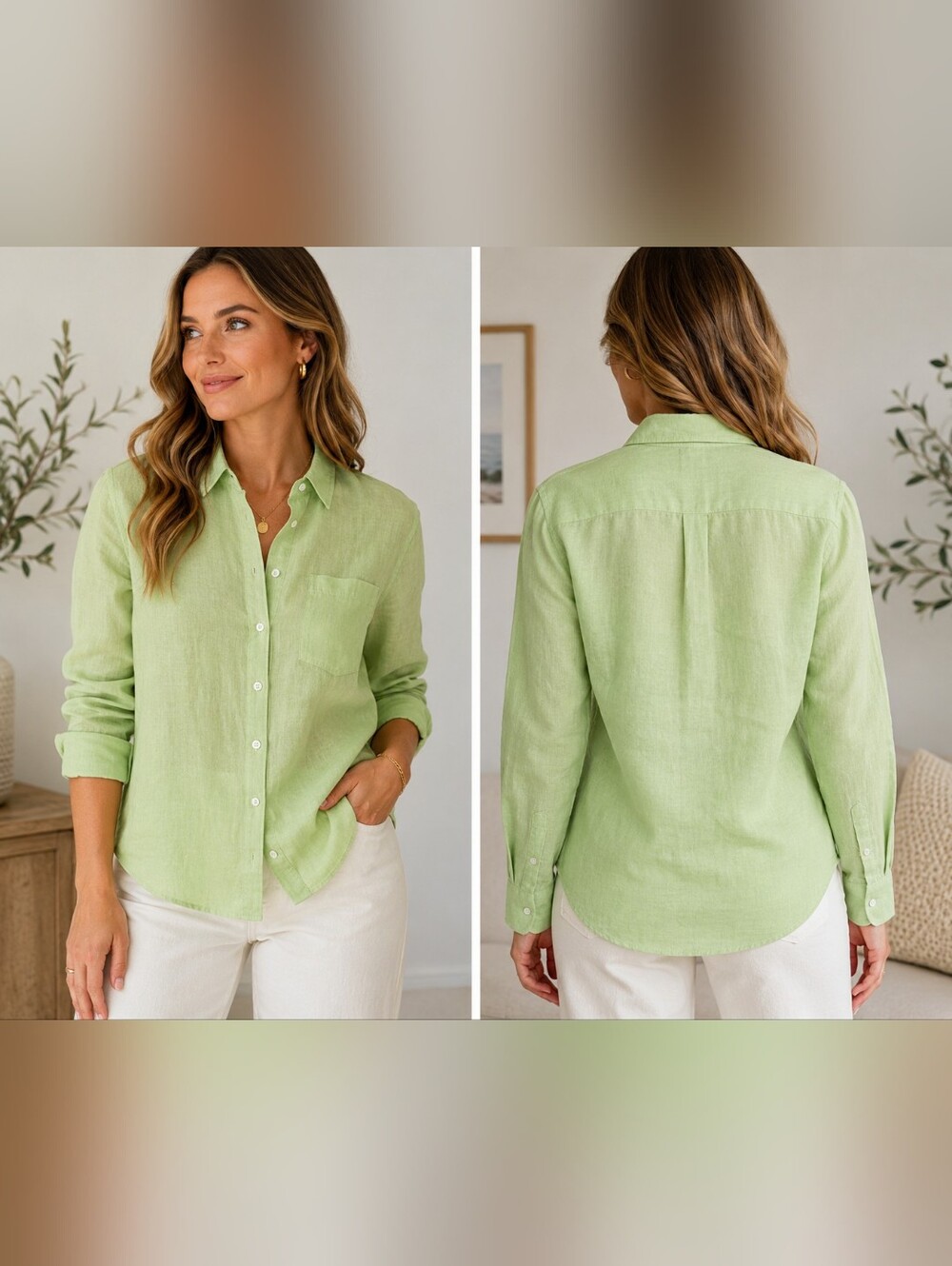 J.Crew Garçon Classic Fit Baird McNutt Irish Linen Button Down Shirt Mint Green